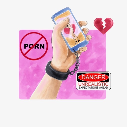 Illustration of a phone handcuffed to someones hand