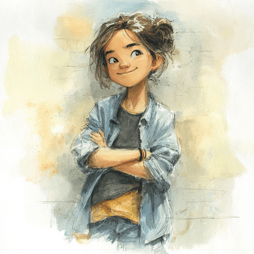 Illustration of girl smiling and confident