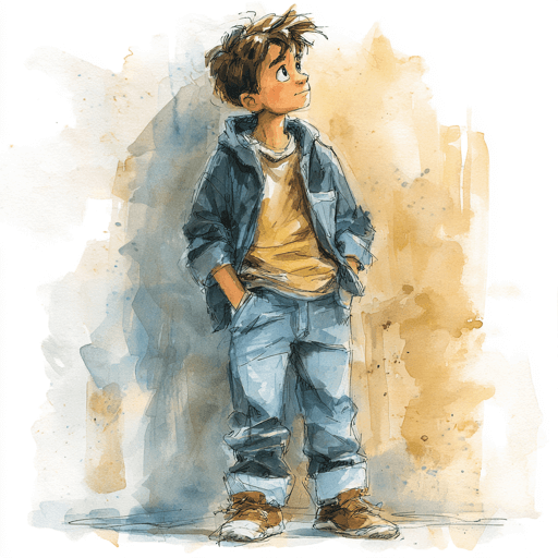 Illustration of boy smiling and confident